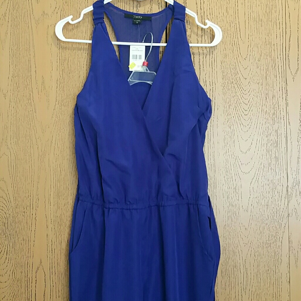 Royal Blue cinched waist jumpsuit